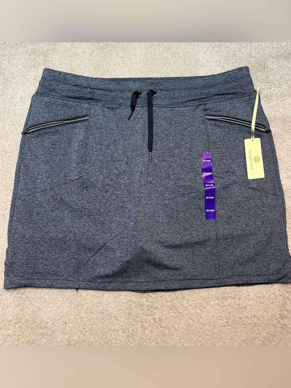 Tangerine Activewear Heather Gray Drawstring Skort